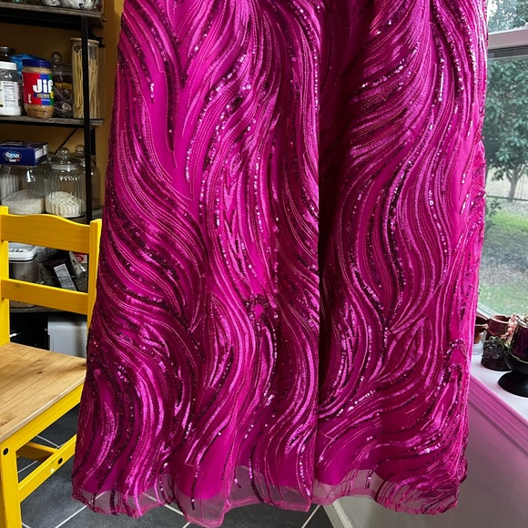 Clarisse Fuchsia Sequin Prom Dress - Picture 9 of 15